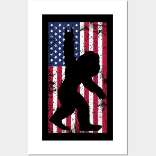 Patriotic Myth: Retro Bigfoot Meets July 4th Posters and Art